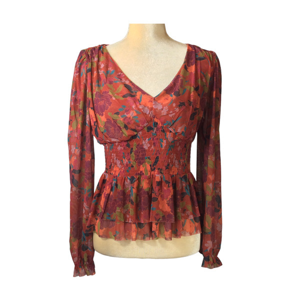 Dr 2 Floral Blouse Size Small NWOT - Picture 1 of 10